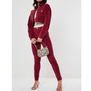 Corduroy cropped jacket co ord set ♥️